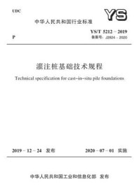 《YS.T 5212-2019 灌注桩基础技术规程》-中华人民共和国工业和信息化部