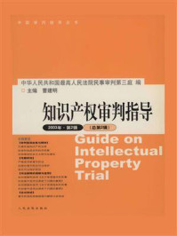 《知识产权审判指导.2003年.第2辑.总第2辑》-曹建明