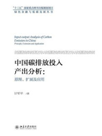 《中国碳排放投入产出分析：原理、扩展及应用》-计军平